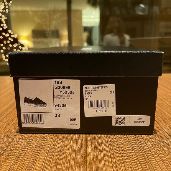 RARE CHANEL Black Tweed Espadrilles with Leather Toe (BRAND NEW, IN BOX) - Picture 4 of 4